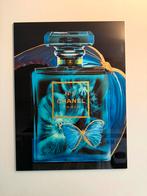 Glasschilderij Coco Chanel - Chanel Blue 1, Huis en Inrichting, Ophalen, Zo goed als nieuw, Schilderij, 75 cm of meer
