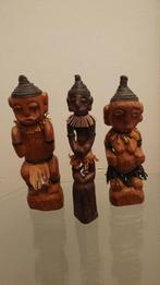 3 originele tribal art beeldjes van een Afrikaans gezin., Ophalen of Verzenden