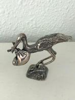 Zilveren 925 miniatuur ooievaar met baby., Ophalen of Verzenden, Zilver