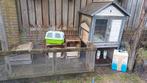 Konijnenhok met voer, voerbak, hooi, stro en nog veel meer, Dieren en Toebehoren, Ophalen, 110 cm of meer, 90 cm of meer, Konijn