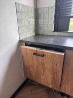 Moderne houtlook hoekkeuken incl luxe apparaten GEDEMONTEERD, Overige kleuren, Hoekkeuken, Ophalen of Verzenden, Zo goed als nieuw