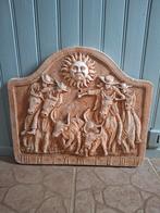 Prachtige oude terracotta zonnewijzer met boeren en dieren, Antiek en Kunst, Antiek | Keramiek en Aardewerk, Ophalen of Verzenden
