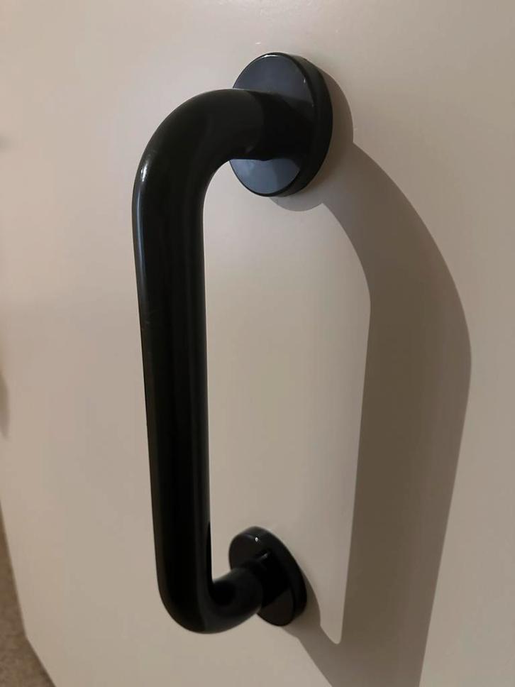 Deurklinken Set + Beugels & WC Plaatjes - Zwart, Huis en Inrichting, Deurbellen, Gebruikt, Ophalen