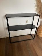 Metalen bijzettafeltje / sidetable / haltafel metaal zwart, Huis en Inrichting, Tafels | Sidetables, Ophalen, 50 tot 100 cm, Zo goed als nieuw