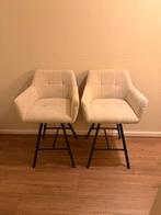 2x Leenbakker barkrukken Clint in Beige, Ophalen, Met voetsteun, Nieuw, 90 cm of meer