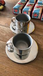 Twee dubbelwandige koffiekopjes Italwaber jaren 70, Overige materialen, Overige stijlen, Kop(pen) en/of Schotel(s), Gebruikt
