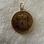 Gouden 21,8 karaat gedenk munt hanger Wilhelmina & Beatrix, Ophalen of Verzenden, Koningin Wilhelmina, Goud