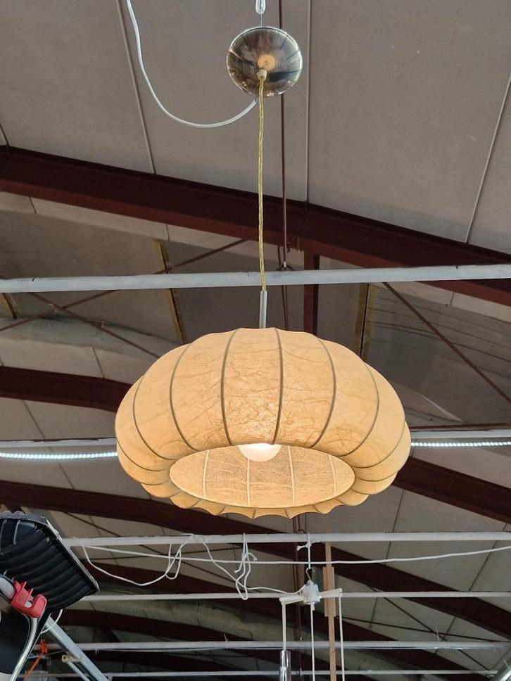 Vintage cocoon hanglamp jaren 70, Huis en Inrichting, Lampen | Hanglampen, Gebruikt, Minder dan 50 cm, Ophalen