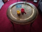 marokkaanse messing koffietafel, Huis en Inrichting, Tafels | Salontafels, Ophalen, Gebruikt, Rond, 50 tot 100 cm