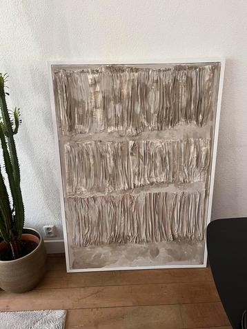 Modern schilderij zand taupe beige abstract beschikbaar voor biedingen