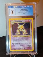 CGC 8 Alakazam Base Set 1/102 Holo, Ophalen of Verzenden, Zo goed als nieuw, Losse kaart, Foil