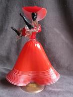 Kunstglas dame (rode jurk) Murano., Ophalen