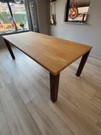 Massief blank eiken eettafel, Huis en Inrichting, Tafels | Eettafels, Ophalen, Eikenhout, 200 cm of meer, 50 tot 100 cm