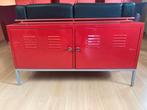 Rode metalen Ikea kast met deuren, Gebruikt, 100 tot 150 cm, Ophalen of Verzenden, Metaal