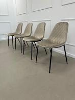 Kick eetkamerstoel Tara champagne set van 4, Huis en Inrichting, Stoelen, Nieuw, Vier, Design, Stof