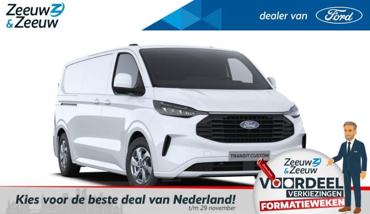 Ford E-Transit Custum 340 L2H1 Limited 65 kWh Ford E-Transit, Auto's, Bestelauto's, Bedrijf, Te koop, ABS, Achteruitrijcamera