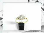 16456-3 14K gouden entourage ring bezet met Diamanten, Ophalen of Verzenden, Met edelsteen, Dame, Goud