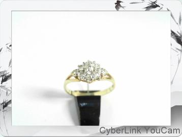 16456-3 14K gouden entourage ring bezet met Diamanten beschikbaar voor biedingen