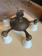 Art deco stijl hanglamp met wit melkglas, Ophalen, Gebruikt