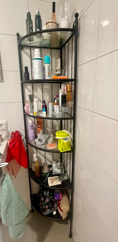 IKEA Corner Shelf Unit - Hoekplank (Metaal & Glas), Huis en Inrichting, Kasten | Stellingkasten, Zo goed als nieuw, Ophalen