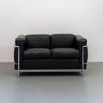 4x Cassina LC2 2-zitsbank Le Corbusier Zwart Leer, 75 tot 100 cm, Ophalen of Verzenden, Zo goed als nieuw, Metaal