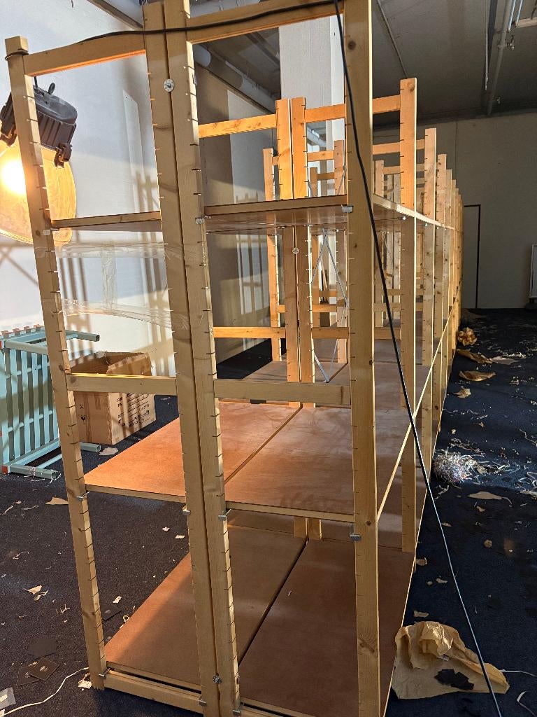 Staanders Stelling Bruynzeel 50 x 210 cm, 10 stuks, Ophalen, Gebruikt