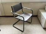 Vintage buisframe stoel grijs leer Marcel Breuer stijl, Huis en Inrichting, Ophalen, Leer, Zo goed als nieuw, Eén