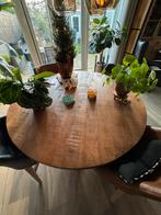 Mangohouten Eettafel - 135cm Diameter, Ophalen, Gebruikt, 100 tot 150 cm, Rond