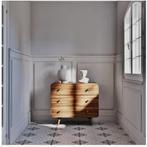 Ladekast Maisons du Monde met 3 lades van massief acaciahout, Eikenhout, Zo goed als nieuw, 3 of 4 laden, Minder dan 100 cm