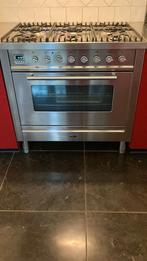 Boretti 6 pits RVS gas- fornuis en oven, Ophalen, Gebruikt, 60 cm of meer, Gas