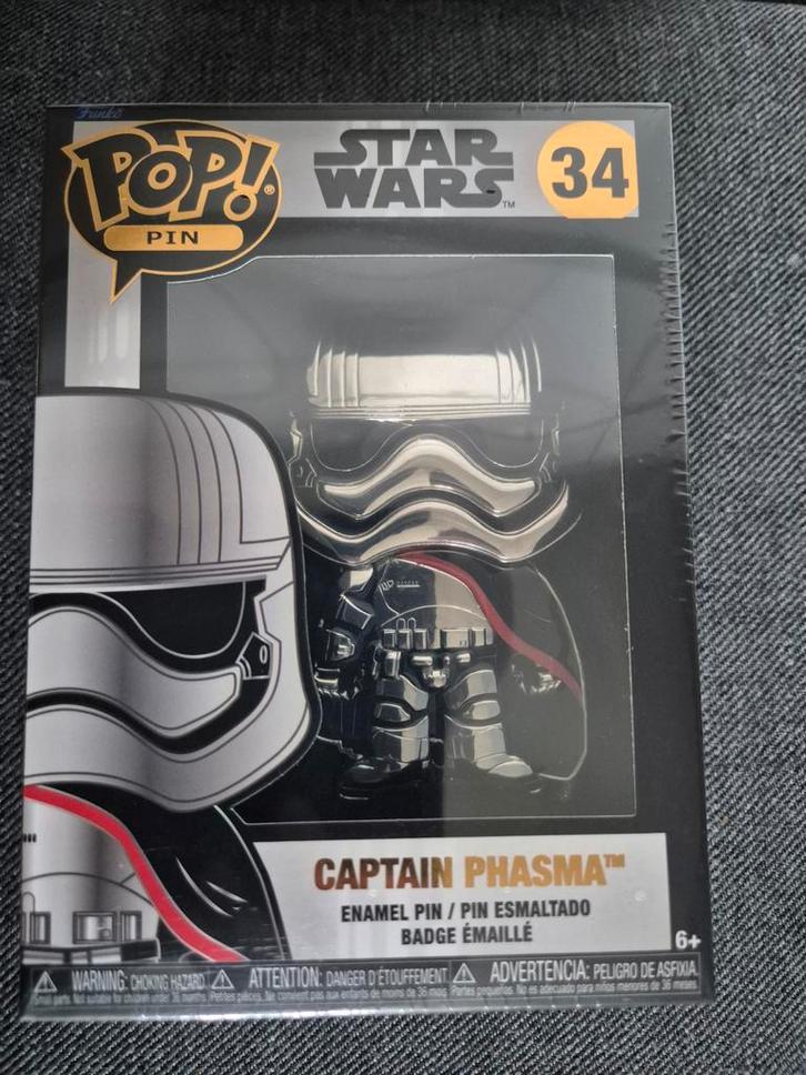 Funko Pop! Pin Star Wars Captain Phasma #34, Verzamelen, Poppetjes en Figuurtjes, Zo goed als nieuw, Verzenden
