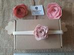 Haarband baby beige met vilten bloem 12 cm, Ophalen of Verzenden, Nieuw