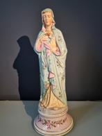 Mariabeeld pastelkleurig biscuit porselein, Antiek en Kunst, Antiek | Religie, Ophalen of Verzenden
