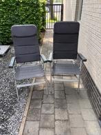 2 Aluminium polyester tuin-lig stoelen Zeer luxe, Tuin en Terras, Tuinstoelen, Ophalen, Gebruikt, Aluminium, Stapelbaar