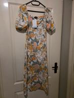 Monki zomerjurk pofmouwen split voorzijde bloemenprint S, Beige, Nieuw, Ophalen of Verzenden, Monki