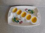 Eierbord 26,5x19 cm. voor 5 eieren Ui, Knoflook Courgette, Huis en Inrichting, Keuken | Servies, Keramiek, Ophalen of Verzenden