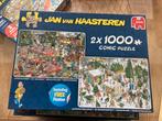 Jan van Haasteren 2x1000 puzzel, Gebruikt, Legpuzzel, Meer dan 1500 stukjes, Ophalen