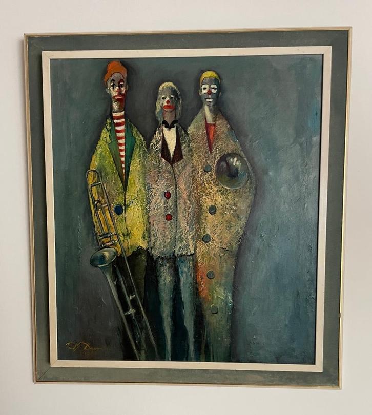 Paul Emile Daenen (1924-1995) Museaal werk 3 clowns, Antiek en Kunst, Kunst | Schilderijen | Klassiek, Ophalen