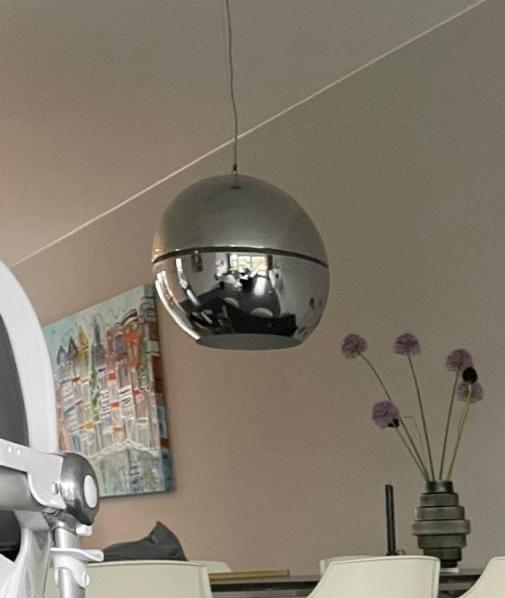 Zuiver Retro 70 Chroom Hanglamp - 50cm, Huis en Inrichting, Lampen | Hanglampen, Ophalen of Verzenden, Gebruikt, Metaal, Minder dan 50 cm
