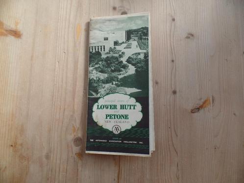 Oude plattegrond van Lower Hutt en Petone N.Zealand 1959, Boeken, Atlassen en Landkaarten, Gelezen, Landkaart, Overige gebieden