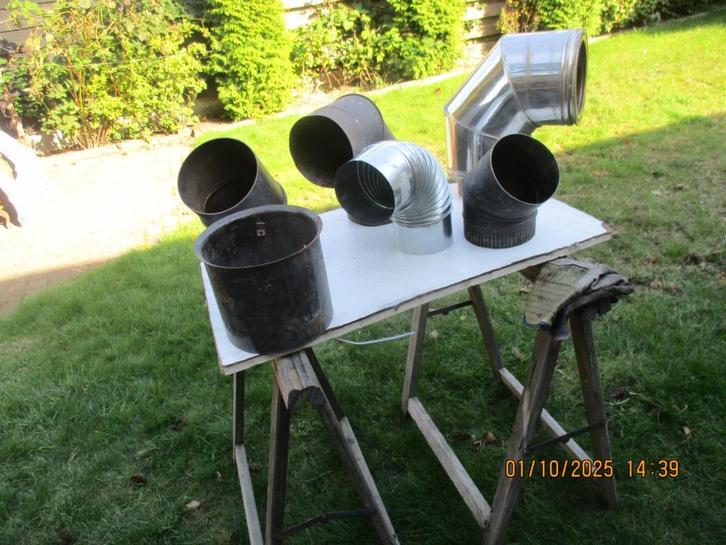 Bochten kachelpijp., Huis en Inrichting, Kachels, Zo goed als nieuw, Vrijstaand, Houtkachel, Hout, Ophalen of Verzenden