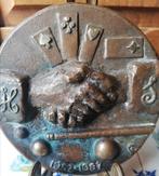 Bronzen plaquette. Jublieum. Sign 'G'. 11 cm., Antiek en Kunst, Brons, Ophalen