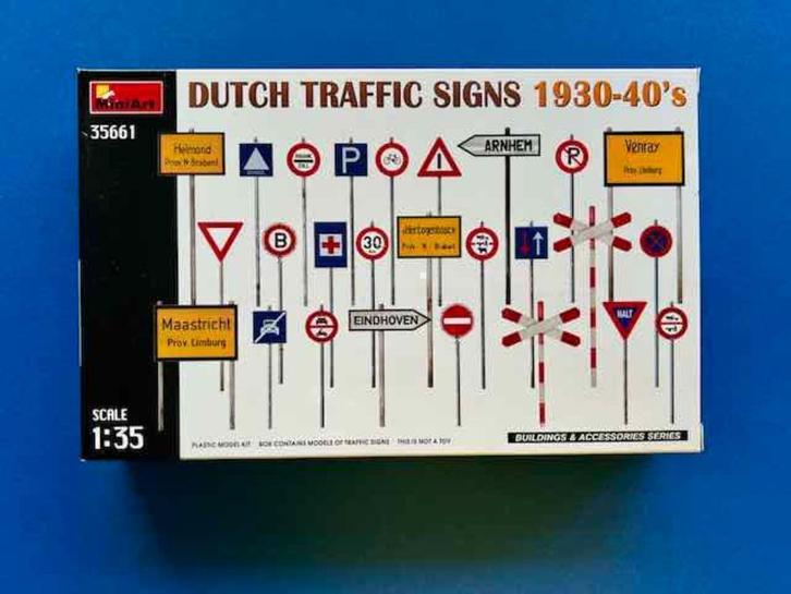 MiniArt	35661	Dutch Traffic Signs 1930-40's	1/35, Hobby en Vrije tijd, Modelbouw | Figuren en Diorama's, Nieuw, 1:35 tot 1:50