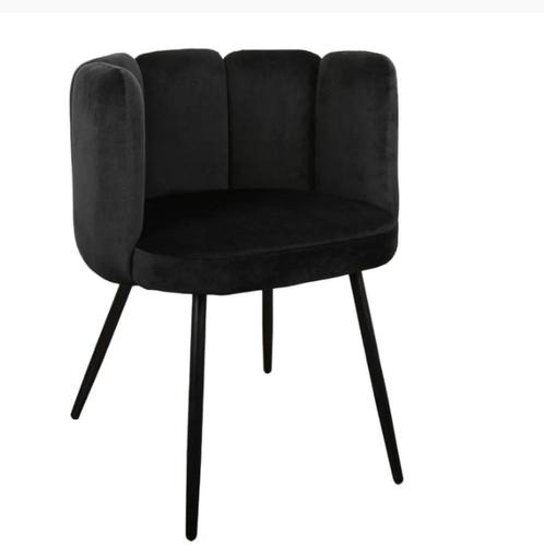 Polewolf eetkamerstoel Jupiter velvet, Huis en Inrichting, Stoelen, Zo goed als nieuw, Twee, Stof, Zwart, Ophalen