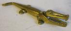 vintage notenkraker grote bronzen krokodil, Verzenden