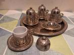 Prachtige Zilverkleurige Turkse Koffieset, Ophalen of Verzenden
