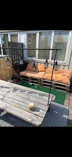 4 pallets & kussens - gratis, Ophalen, Zo goed als nieuw, 50 mm of meer, Pallet