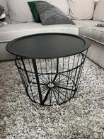 Zwarte IKEA Gualov bijzettafel, Minder dan 55 cm, Metaal of Aluminium, Rond, Zo goed als nieuw