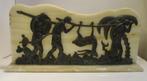 art deco half relief Afrikaanse jacht scene op onyx S. Norga, Ophalen