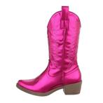 Dames cowboy western laarzen fuchsia roze 36 37 38 39 40 41, Nieuw, Ophalen of Verzenden, Hoge laarzen, Roze